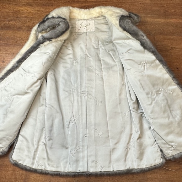 Vintage 1960's 60's White / Gray Mink Coat / Jacket / Convertible Vest S M - Picture 3 of 14